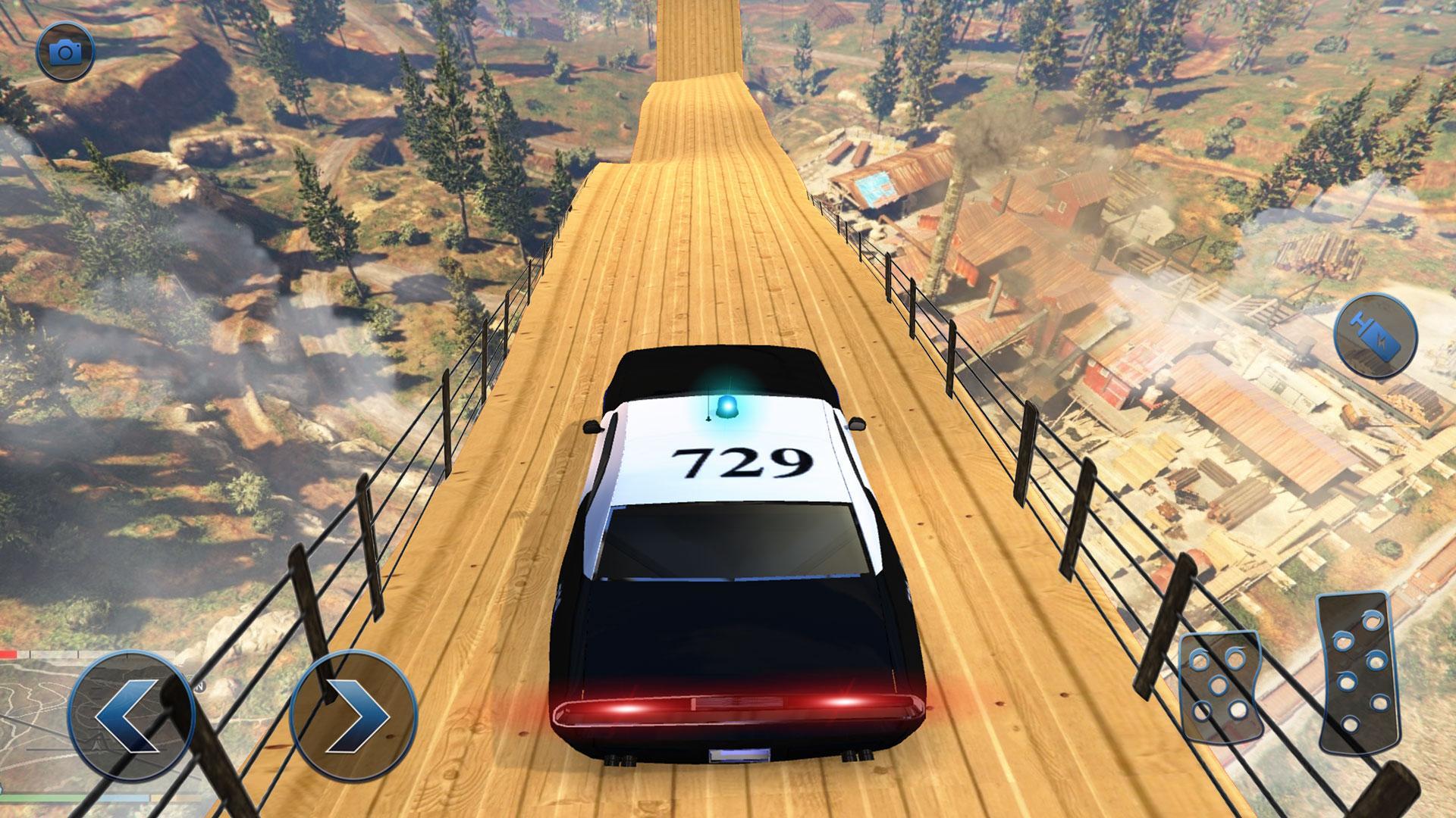 US Police Flying Car Mega Ramp Stunt Racing Games Game Screenshot