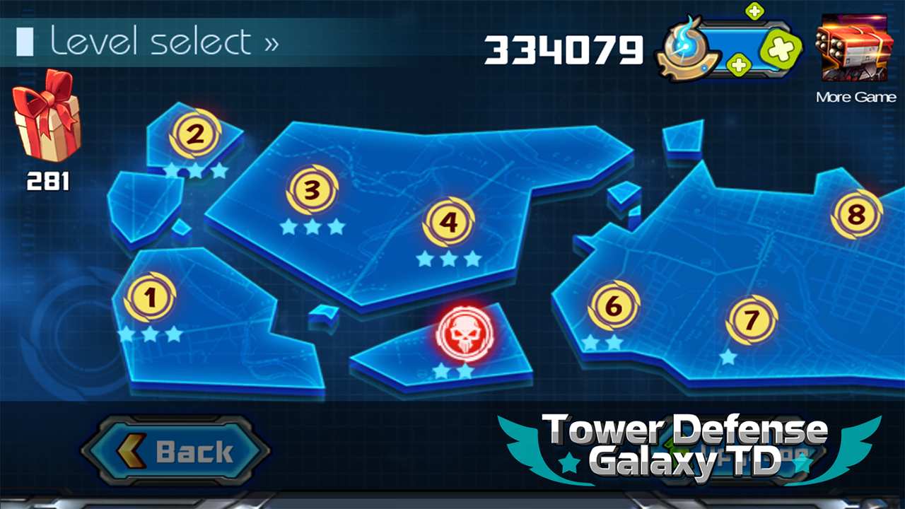 Tower Defense: Galaxy TD Game Screenshot