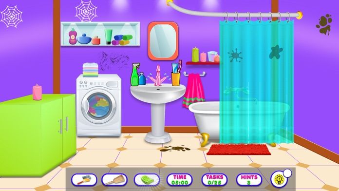 Jogo de design de limpeza de casa de boneca versão móvel andróide