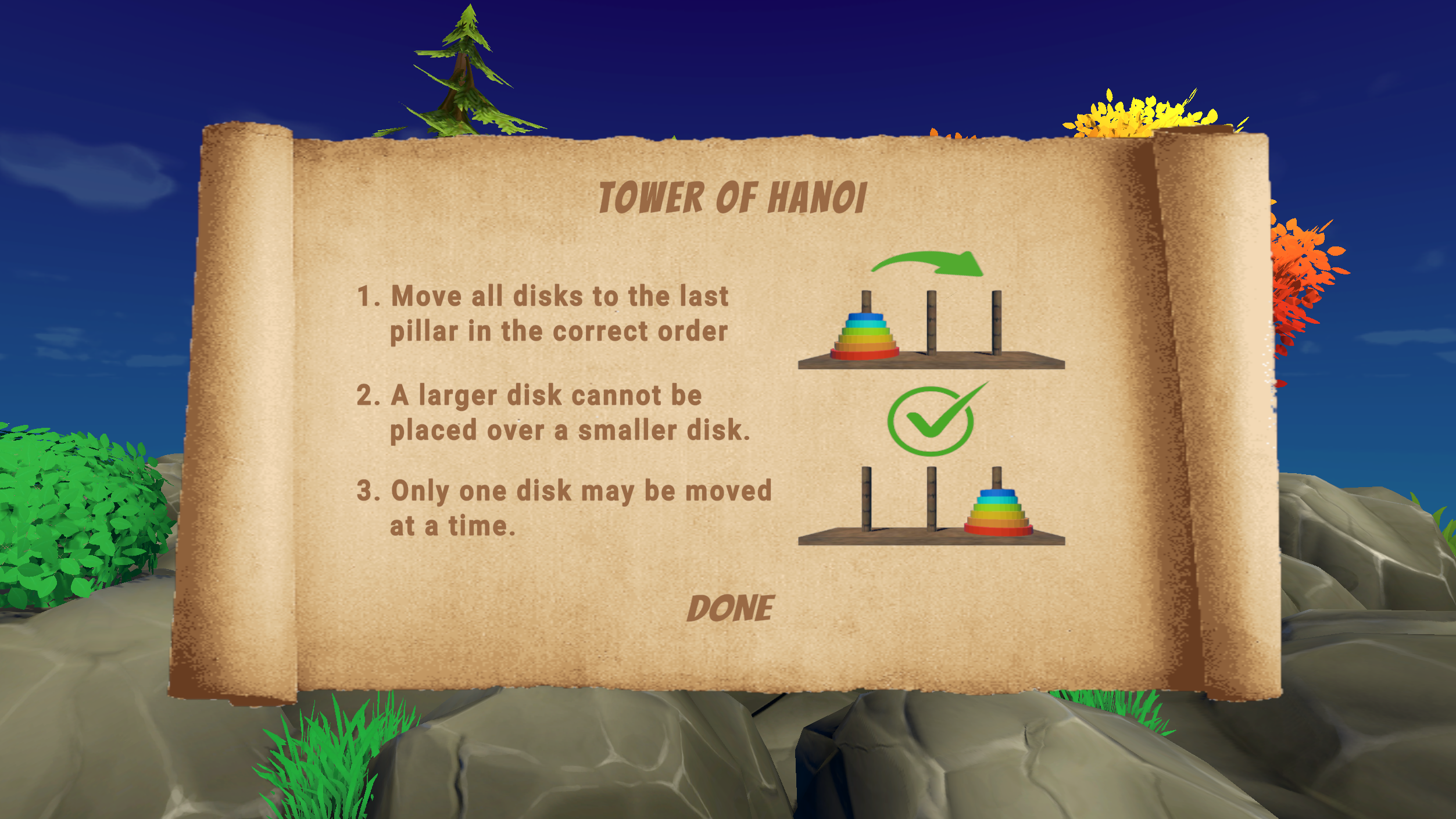 Peaceful Hanoi Game Screenshot