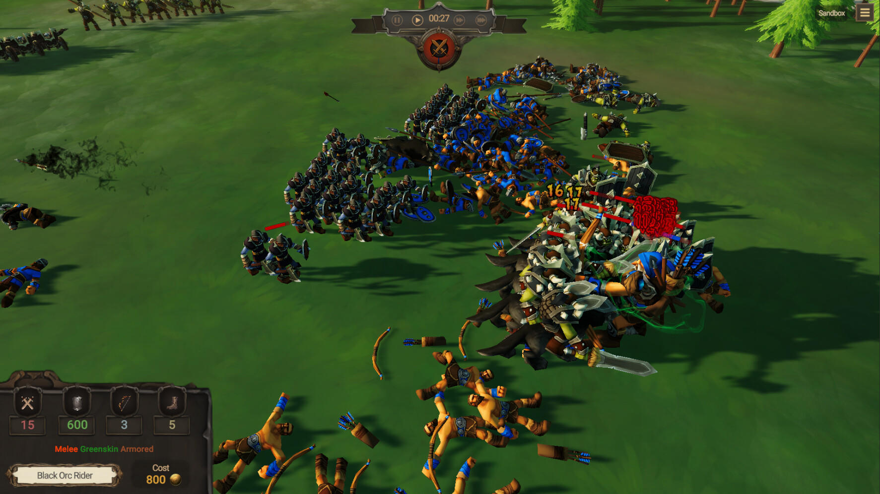 Warlords Battle Simulator 게임 스크린 샷