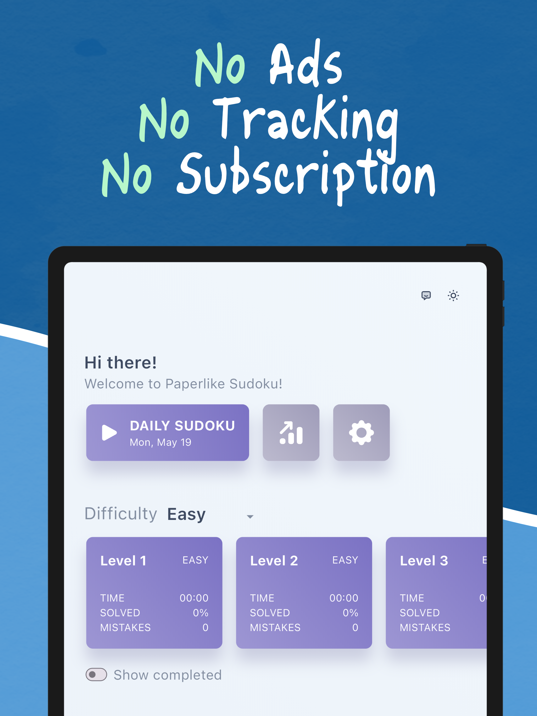 Sudoku - Paperlike! Game Screenshot