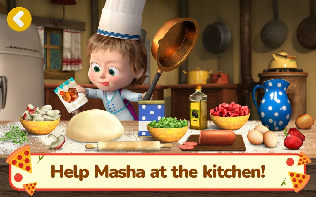 Screenshot of Masha and the Bear Pizza Maker