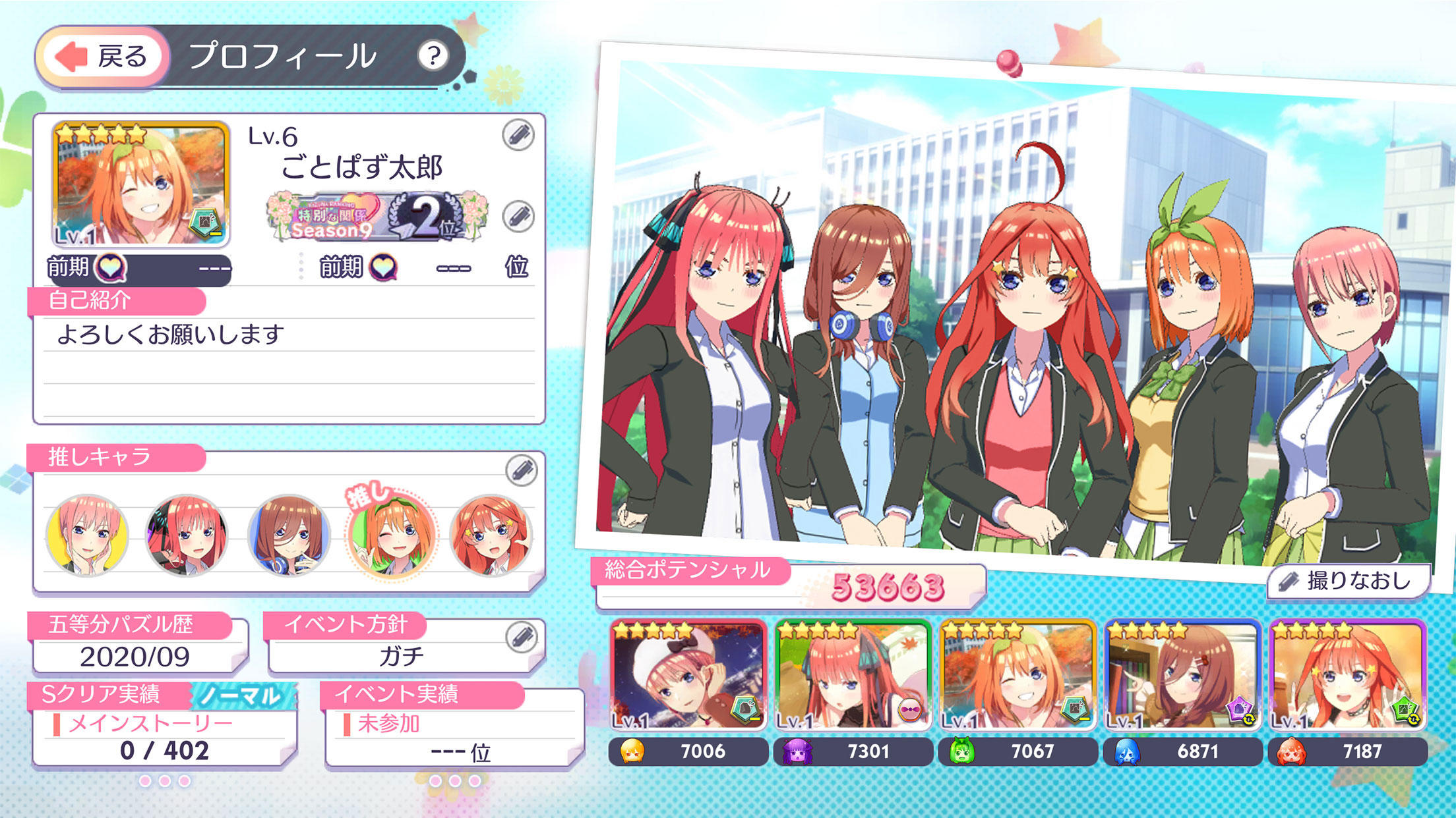 The Quintessential Quintuplets: The Quintuplets Can’t Divide the Puzzle Into Five Equal Parts Game Screenshot