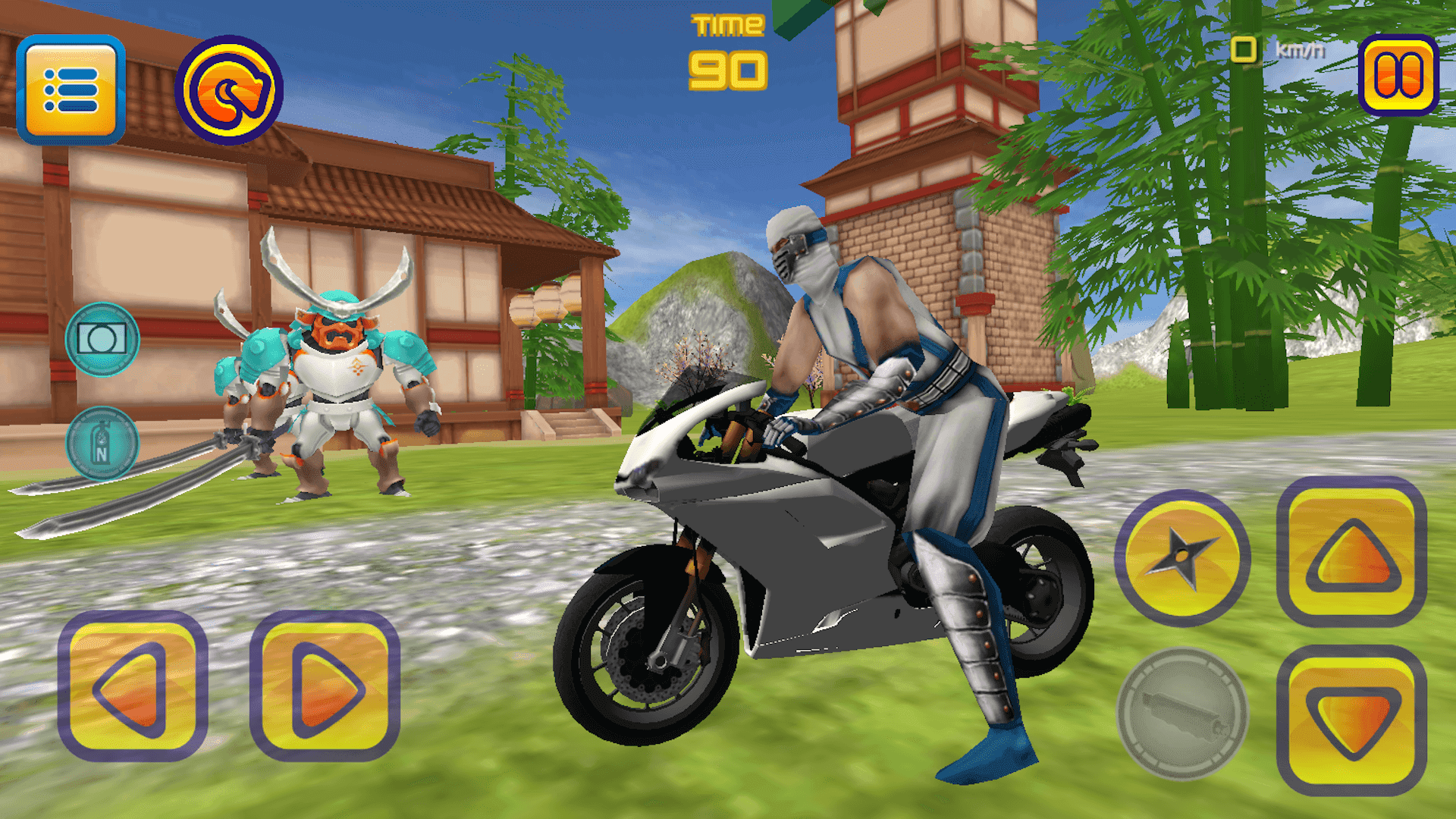 Motorbike Ninja Samurai Chase Game Screenshot