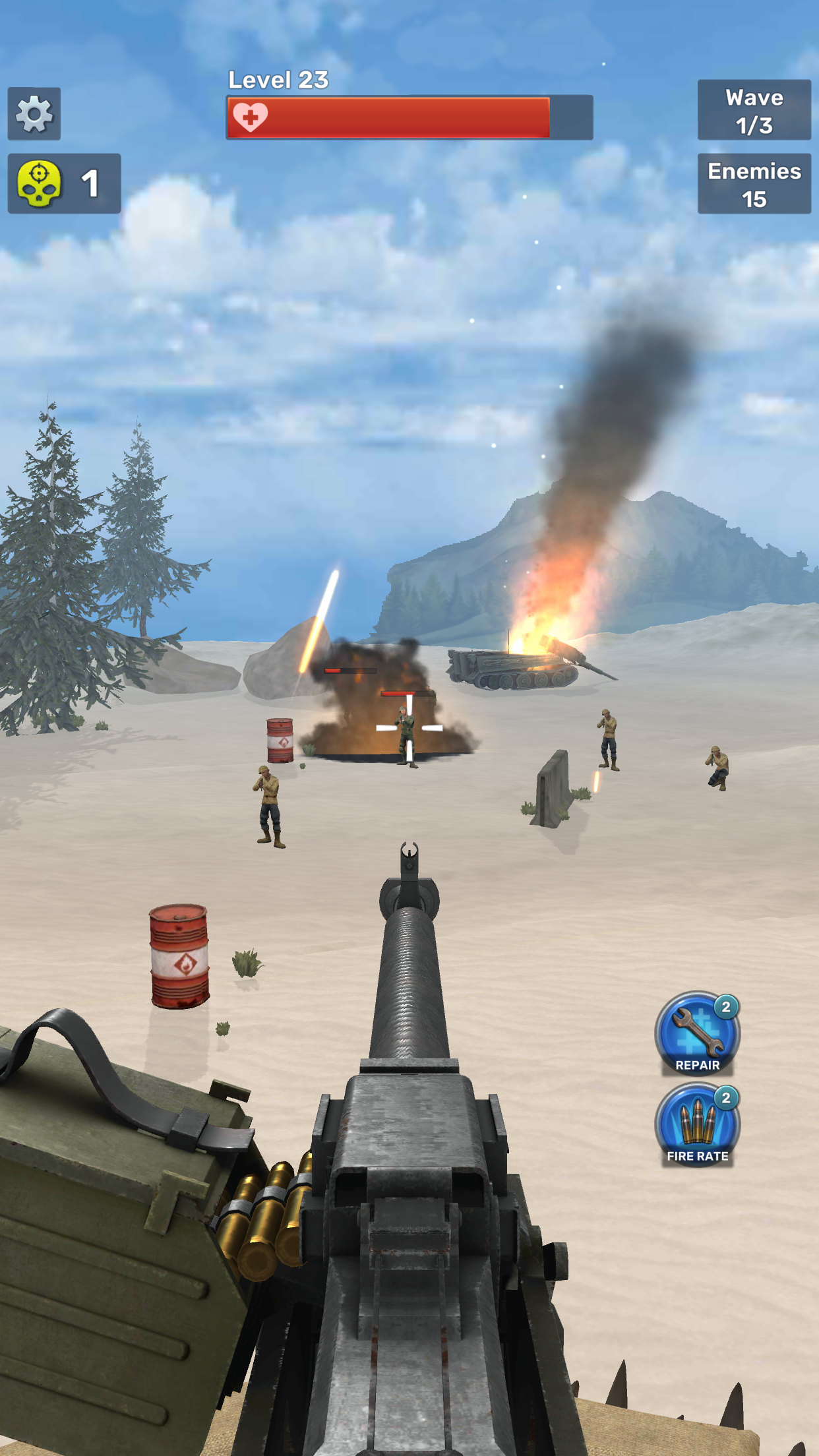 Bullet Storm: Beach Defense Game Screenshot