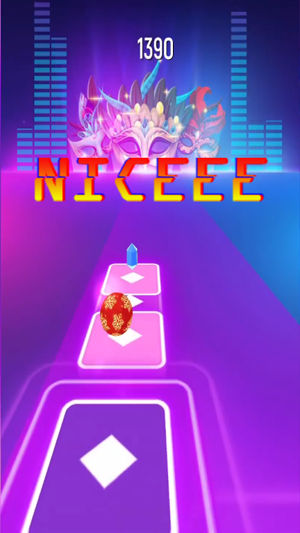 Captura de Tela do Jogo Bad Bunny EDM song Tiles Hop!