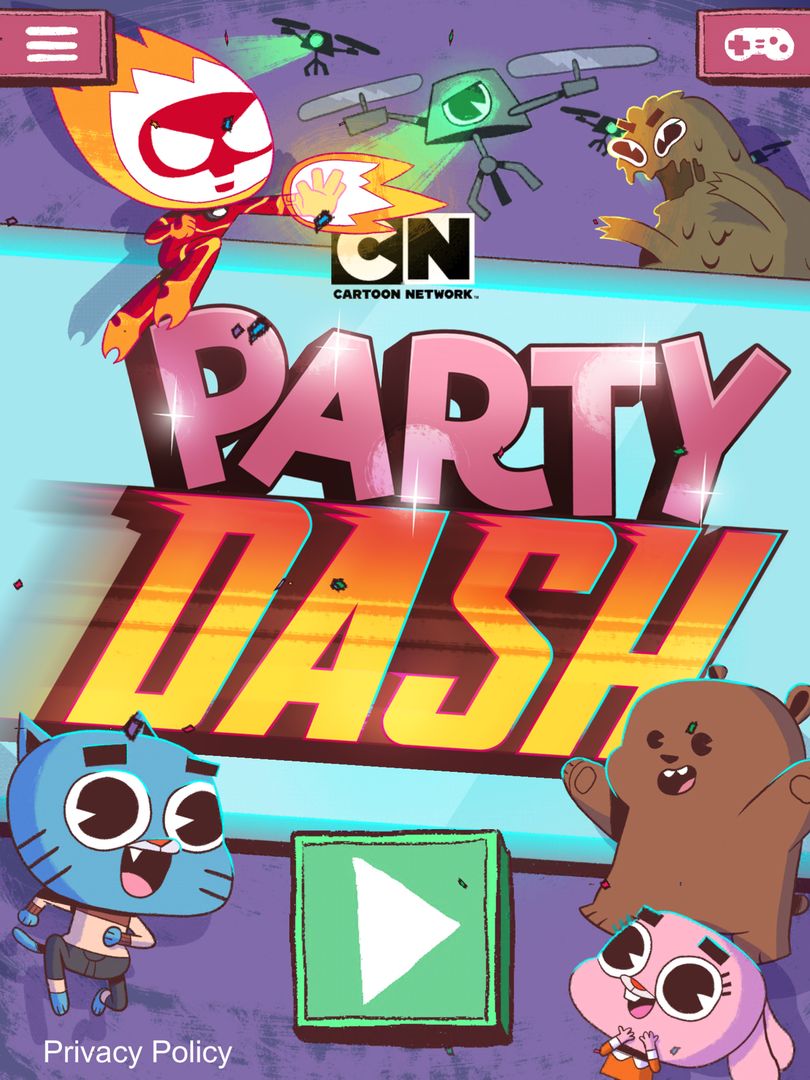 Party Dash จากการ์ตูนเน็ตเวิร์ก: เกมแพล็ตฟอร์เมอร์ ภาพหน้าจอเกม