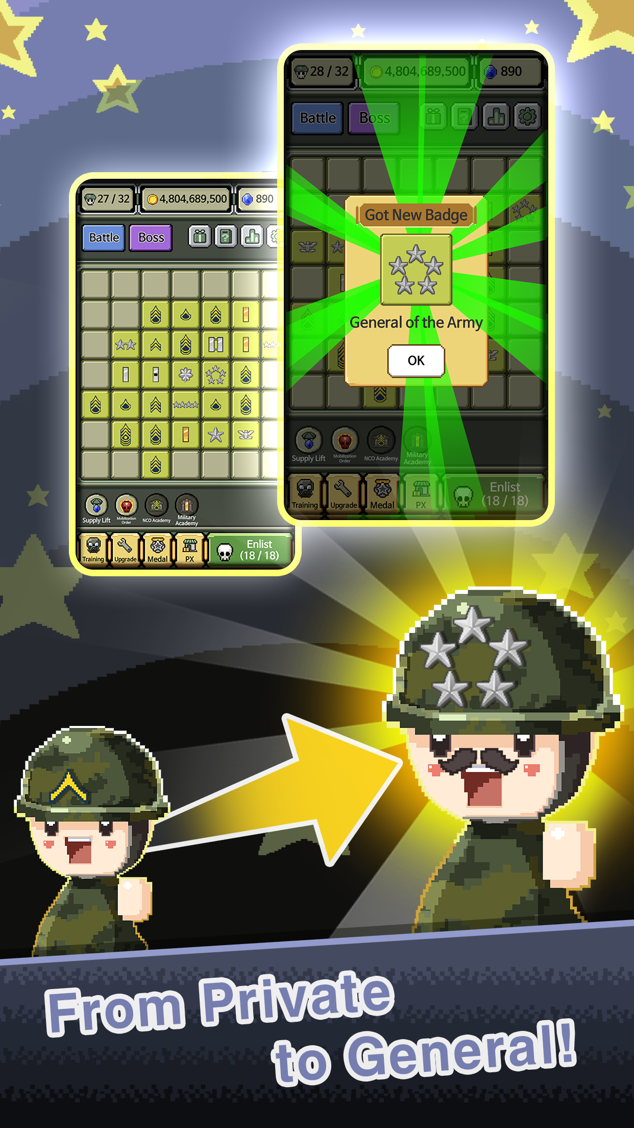 Raising Rank Insignia Game Screenshot