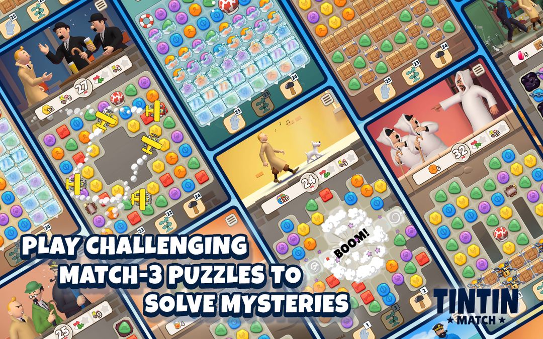 Tintin Match: Solve puzzles screenshot game