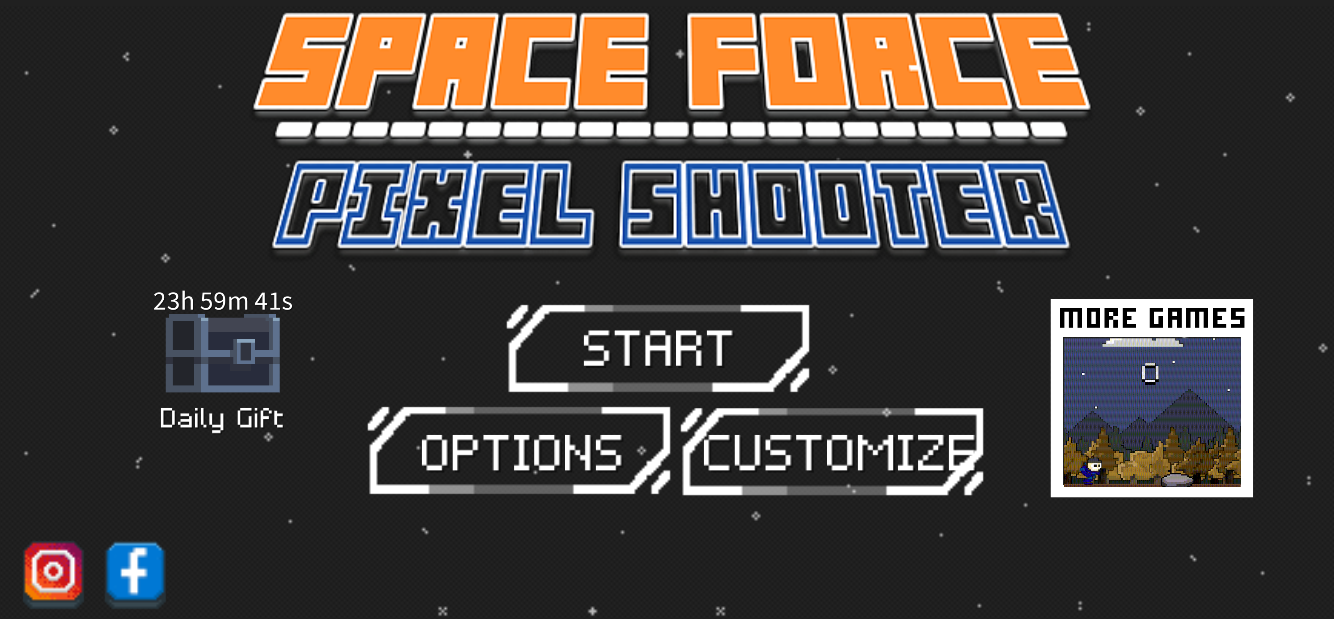 Space Force Pixel Shooter Game Screenshot