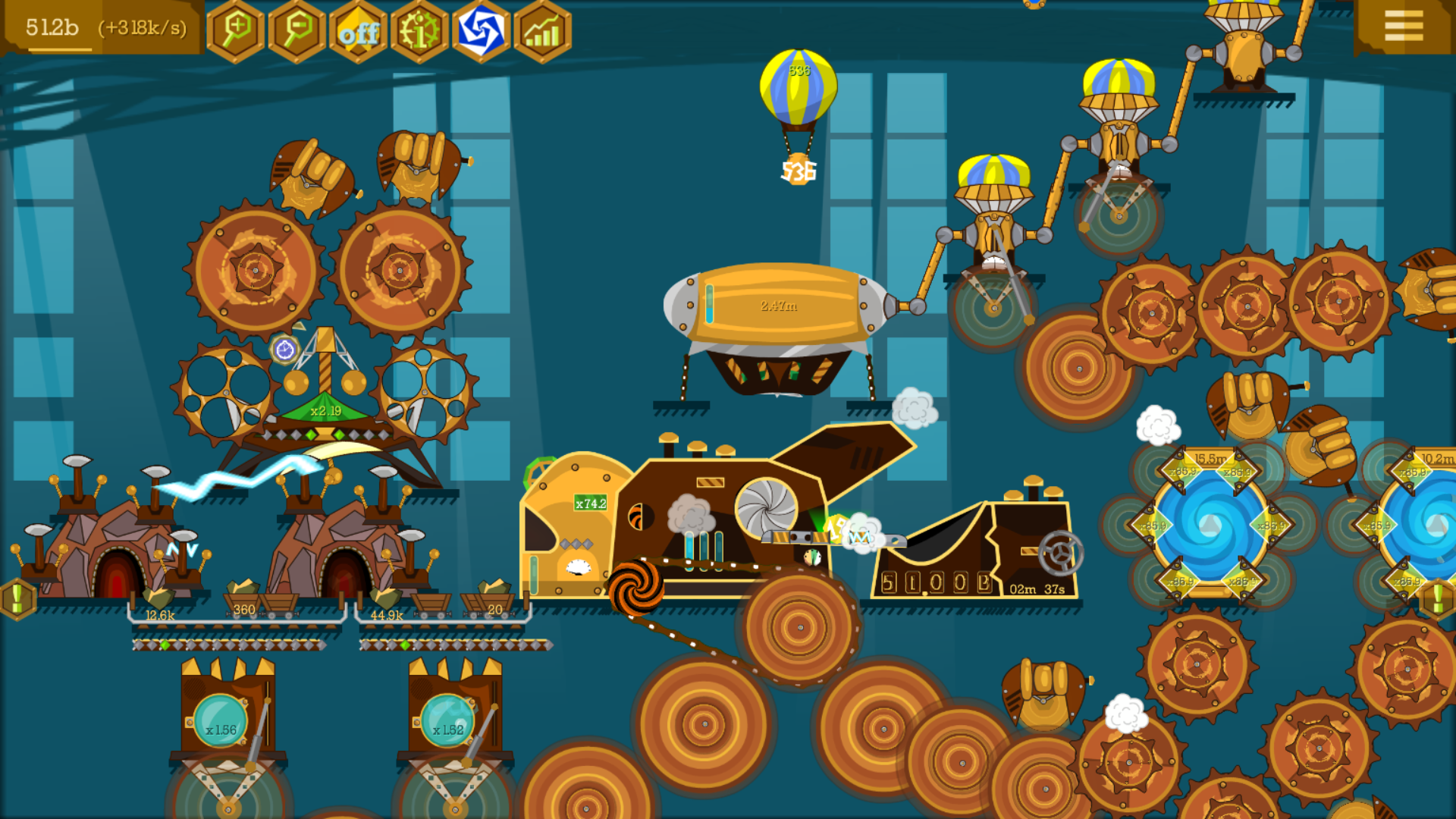 Screenshot 1 of Steampunk Idle Spinner: mga cogwheel at makina (Hindi naipalabas) 2.2.0