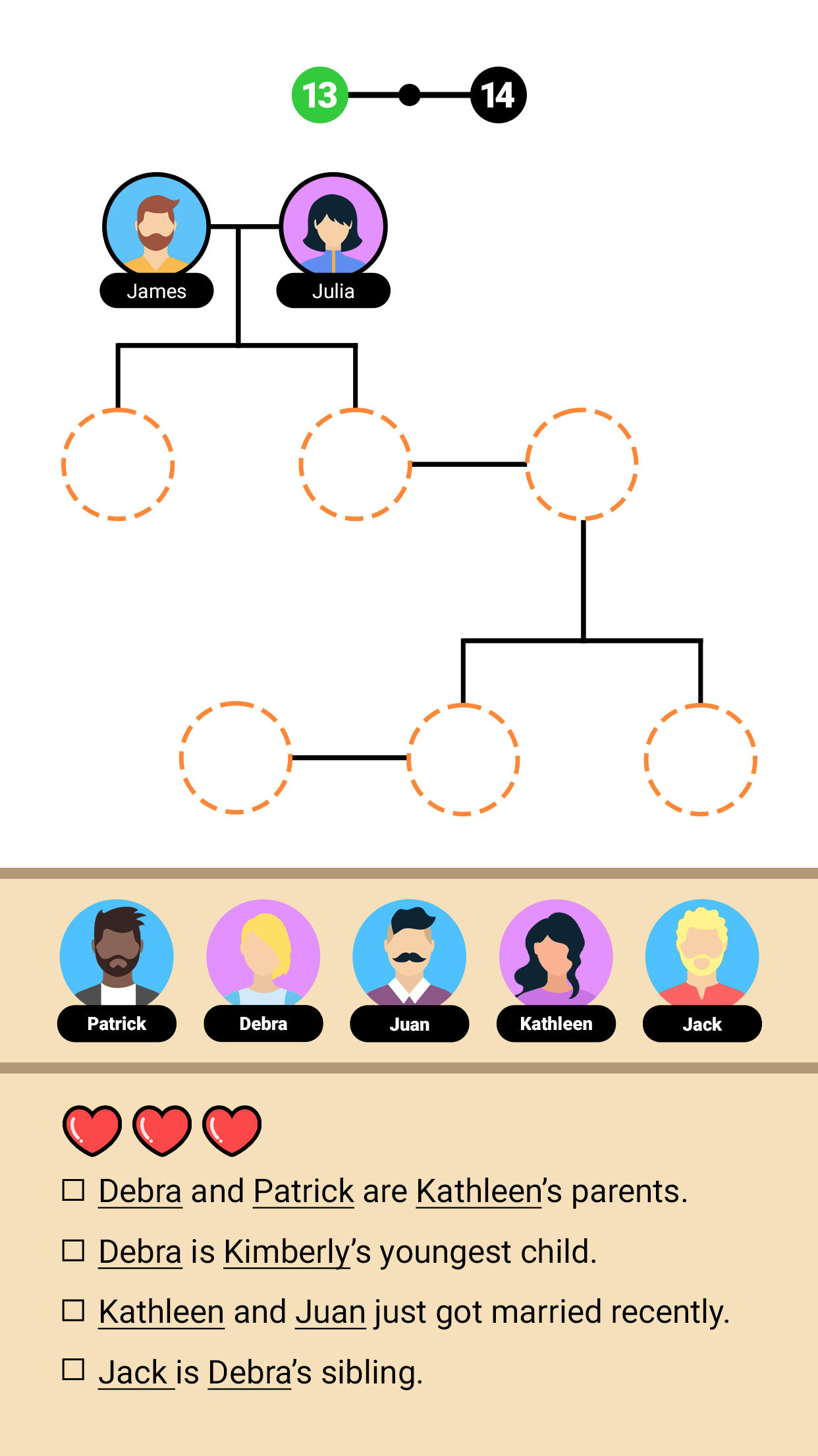 Screenshot 1 of ต้นไม้ครอบครัว! - ปริศนาลอจิก 1.1.0