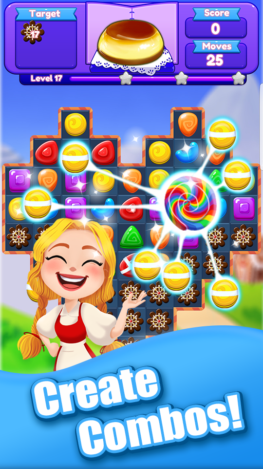 Cuplikan Layar Game Candy Girl - Cute Match 3 Puzzle Game