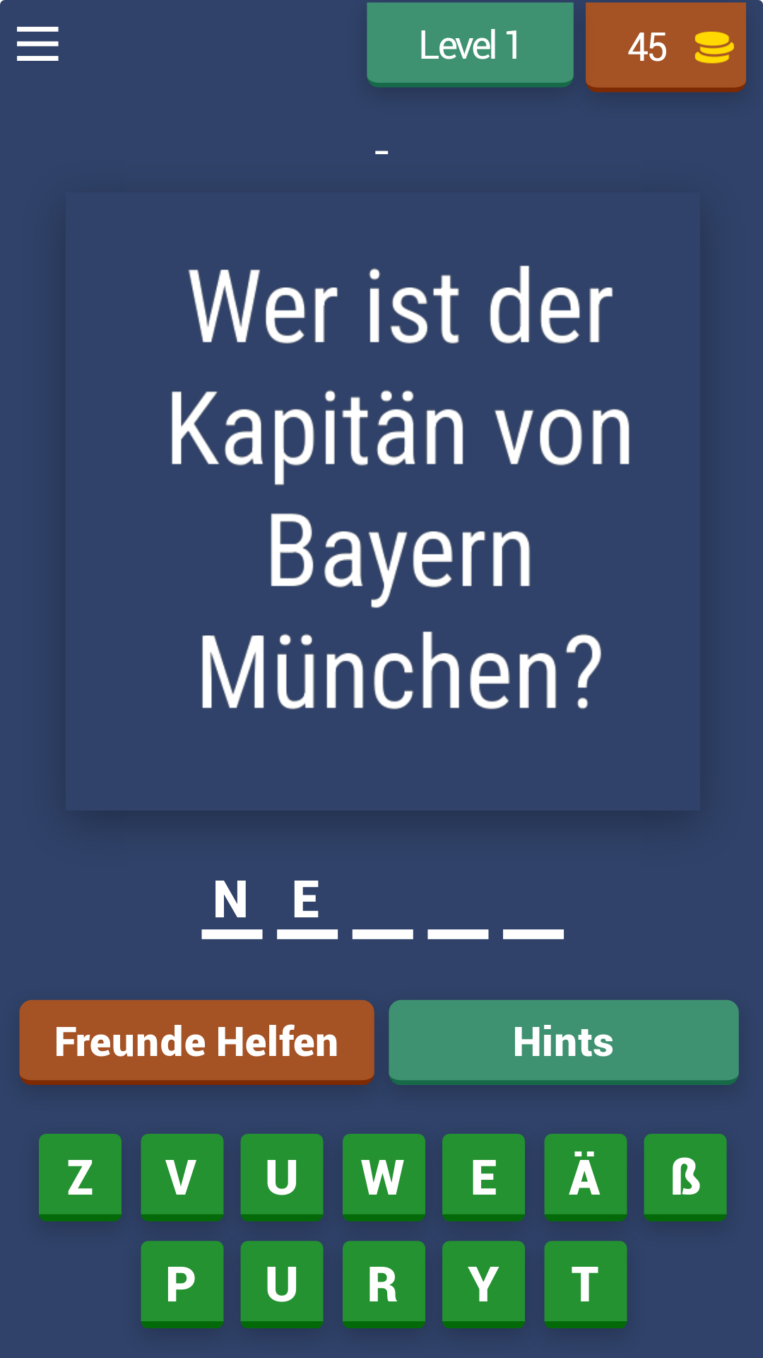 Bayern München Spieler Quiz Game Screenshot