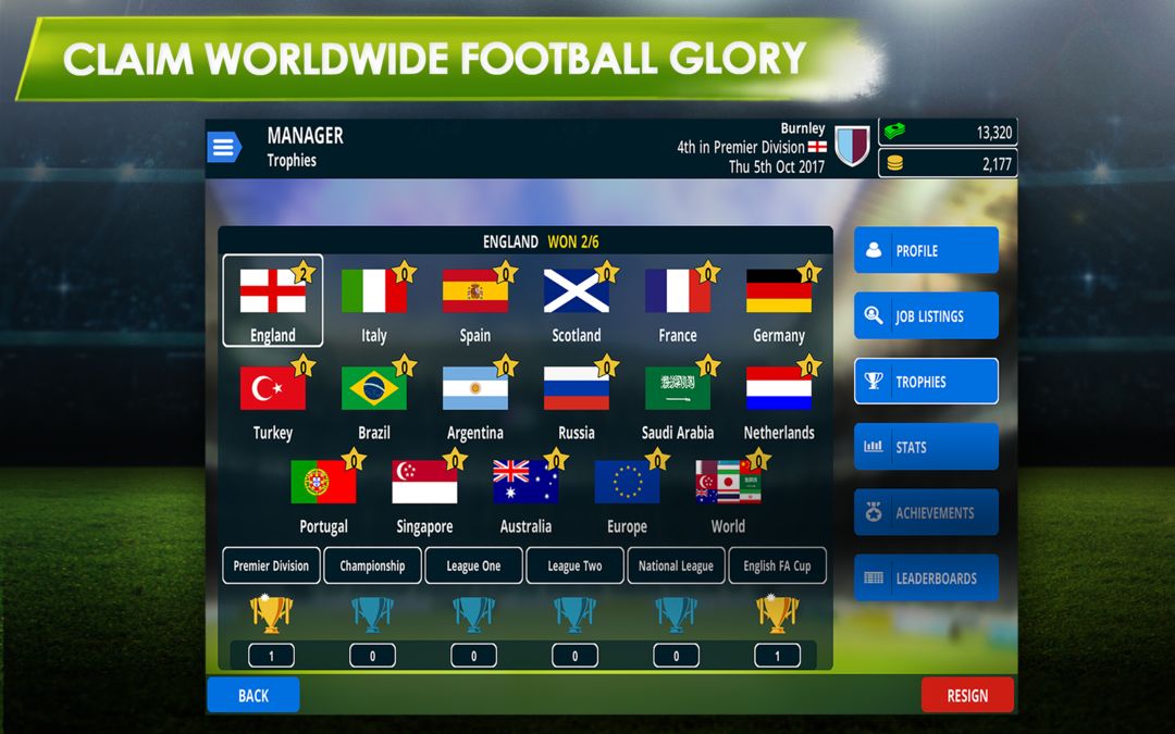 Screenshot of Championship Manager 17