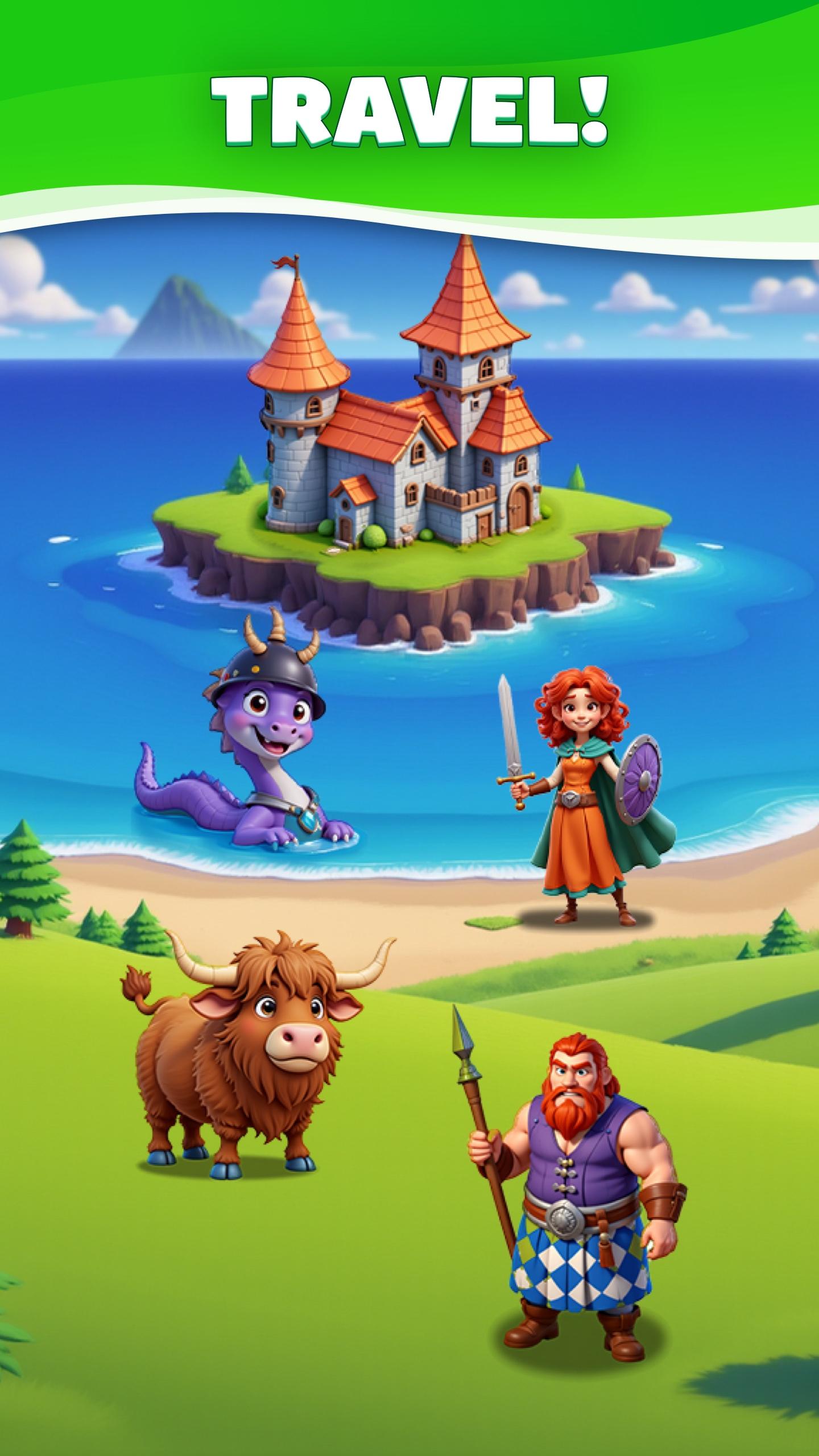 Merge Travel: Build Dream Town Game Screenshot