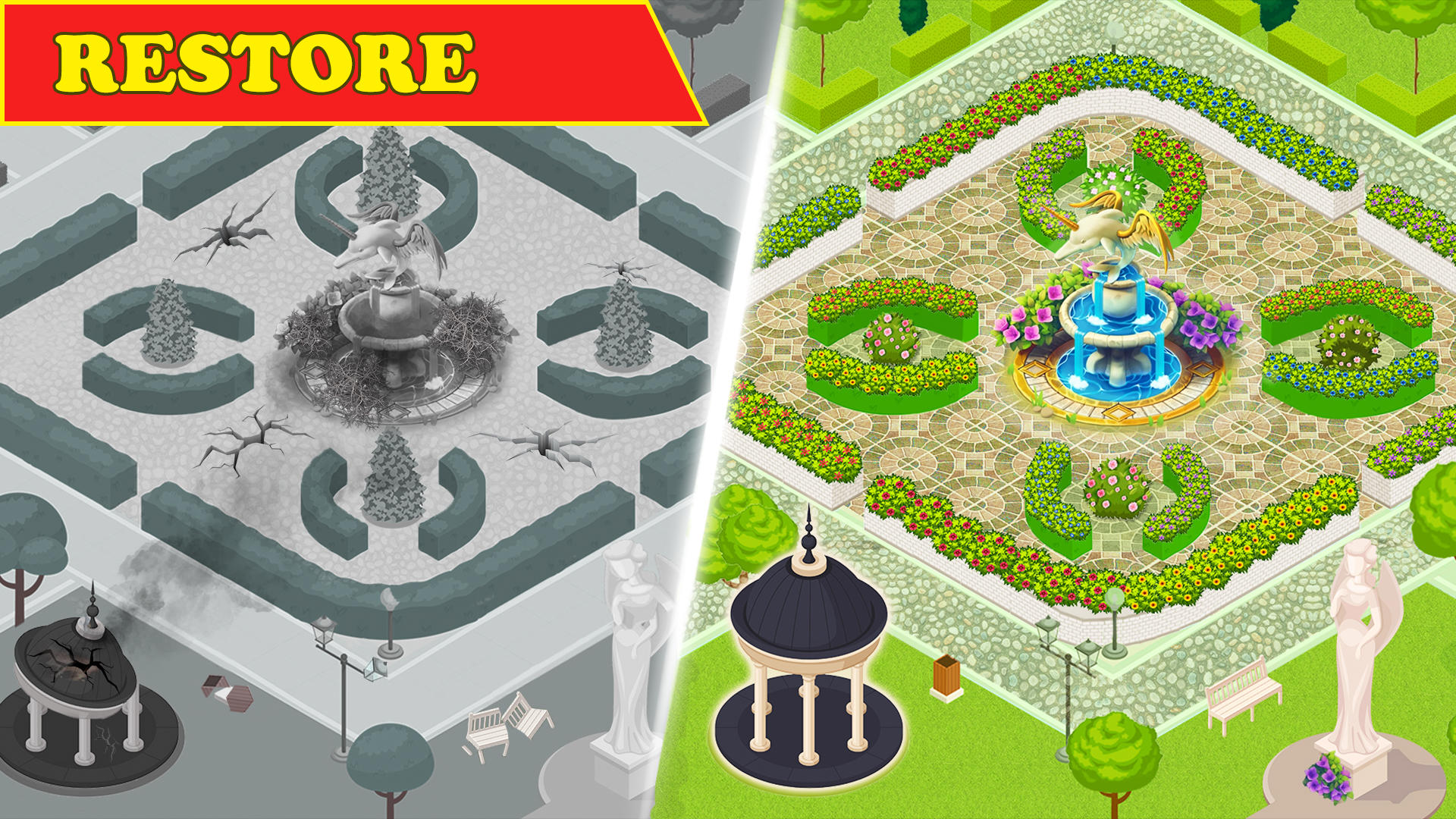 Скриншот игры Garden Design Makeover Games