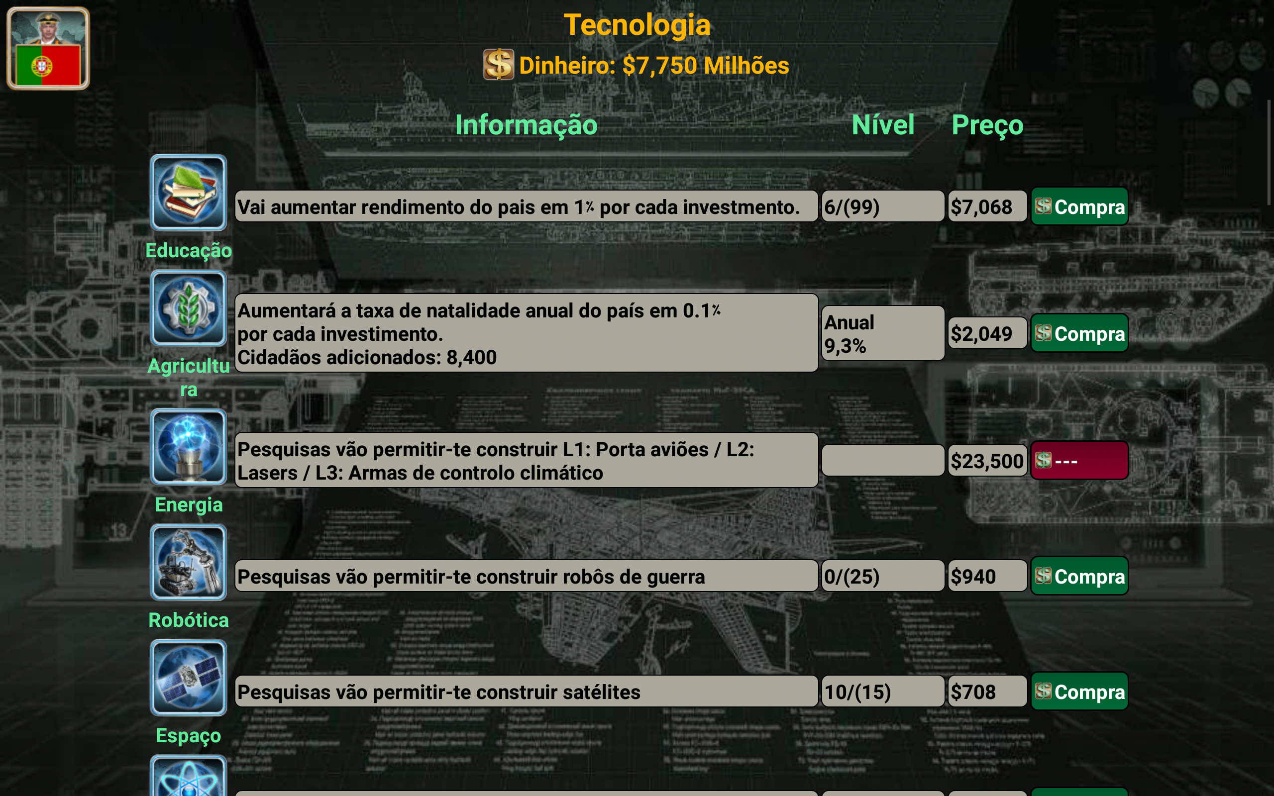Captura de Tela do Jogo Império Europa