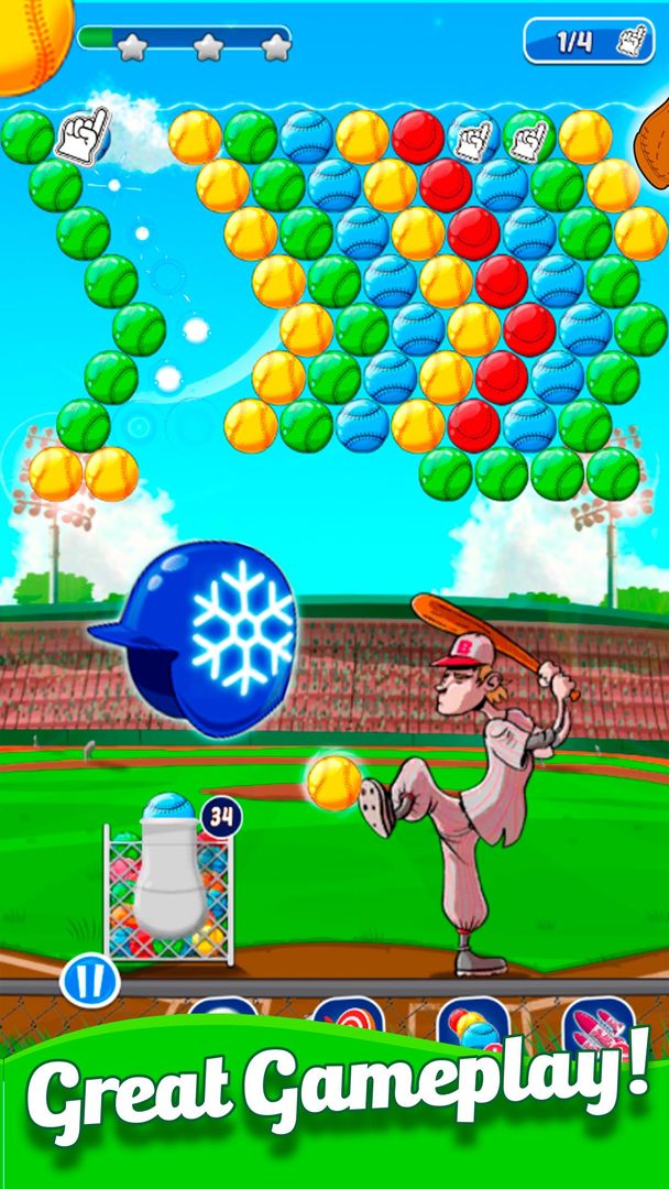Screenshot of Baseball Bubble Shooter - Hit A Homerun