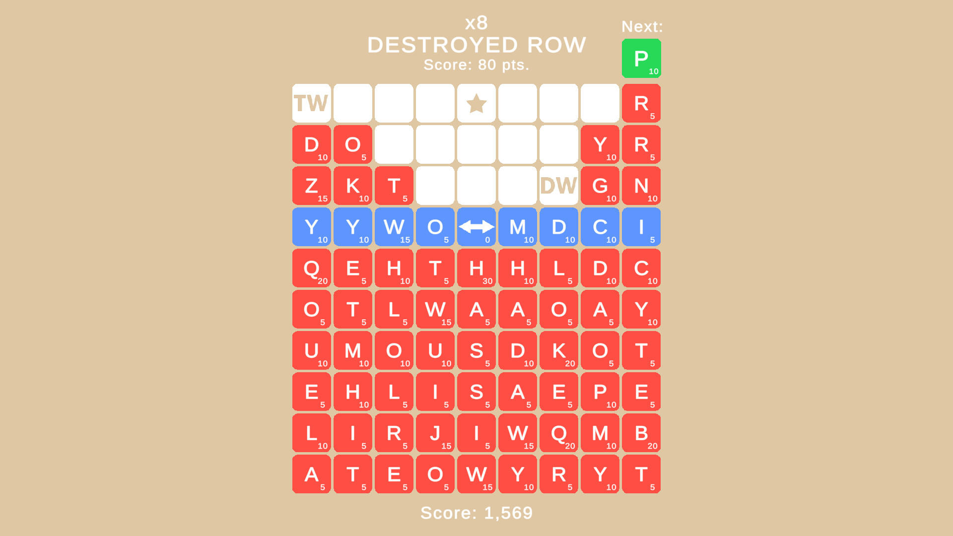 Down Word screenshot game