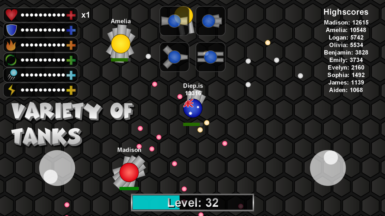 Diep.is ゲームのスクリーンショット