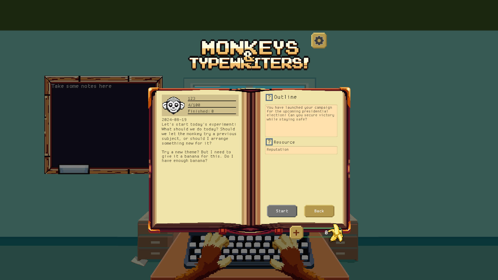 Monkeys & Typewriters! Game Screenshot