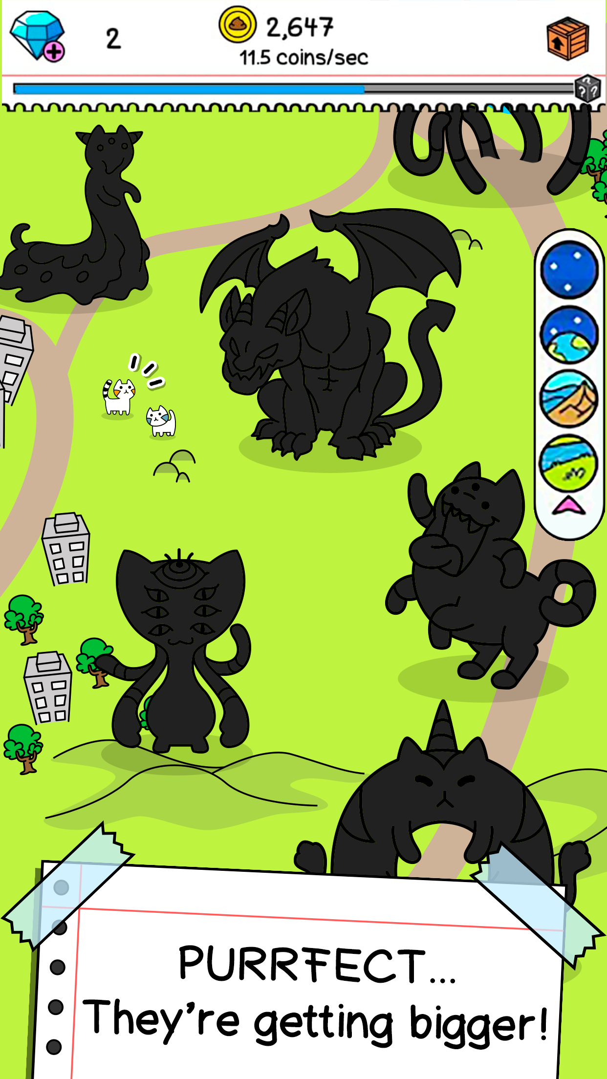 Screenshot of Cat Evolution: Merge Animals