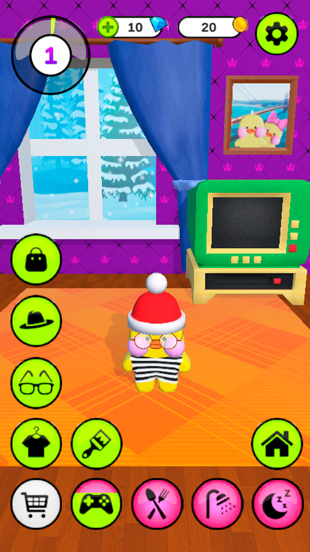 Captura de Tela do Jogo Lalafanfan Duck: Virtual Pet