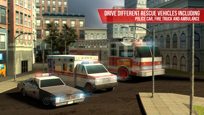 Emergency Simulator PRO - Driving and parking police car, ambulance and fire truck Game Screenshot