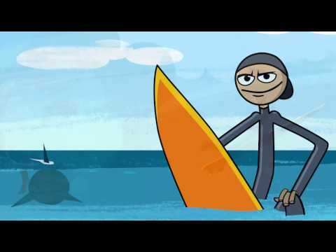 Screenshot of the video of Stickman Surfer