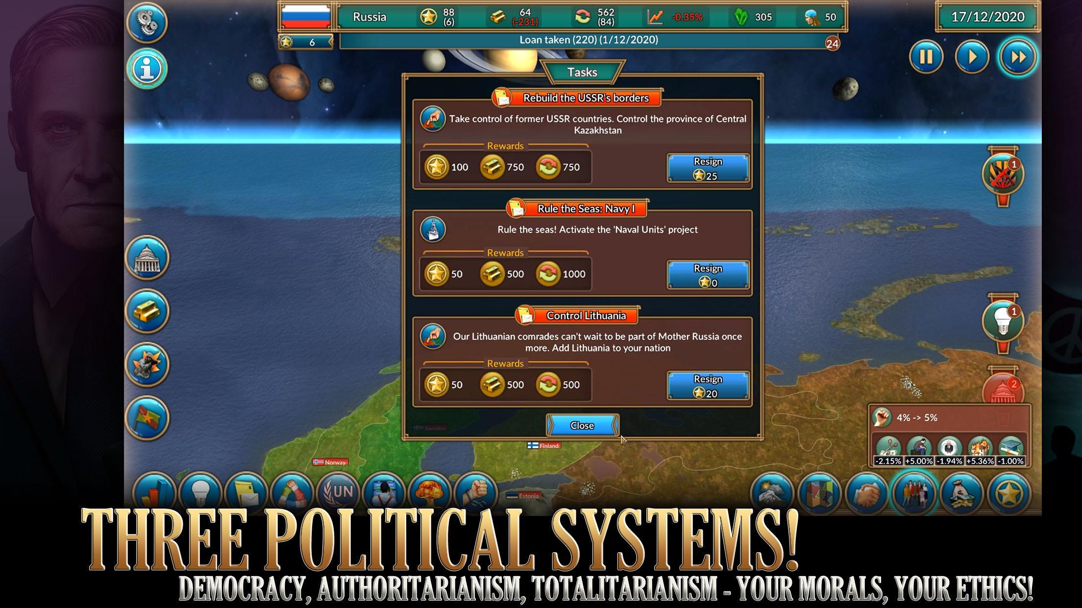 Realpolitiks Mobile ภาพหน้าจอเกม
