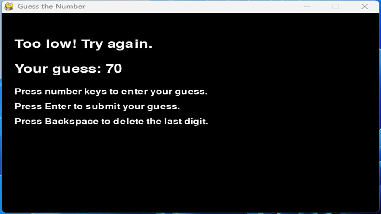 Mini Game：Guess numbers Game Screenshot
