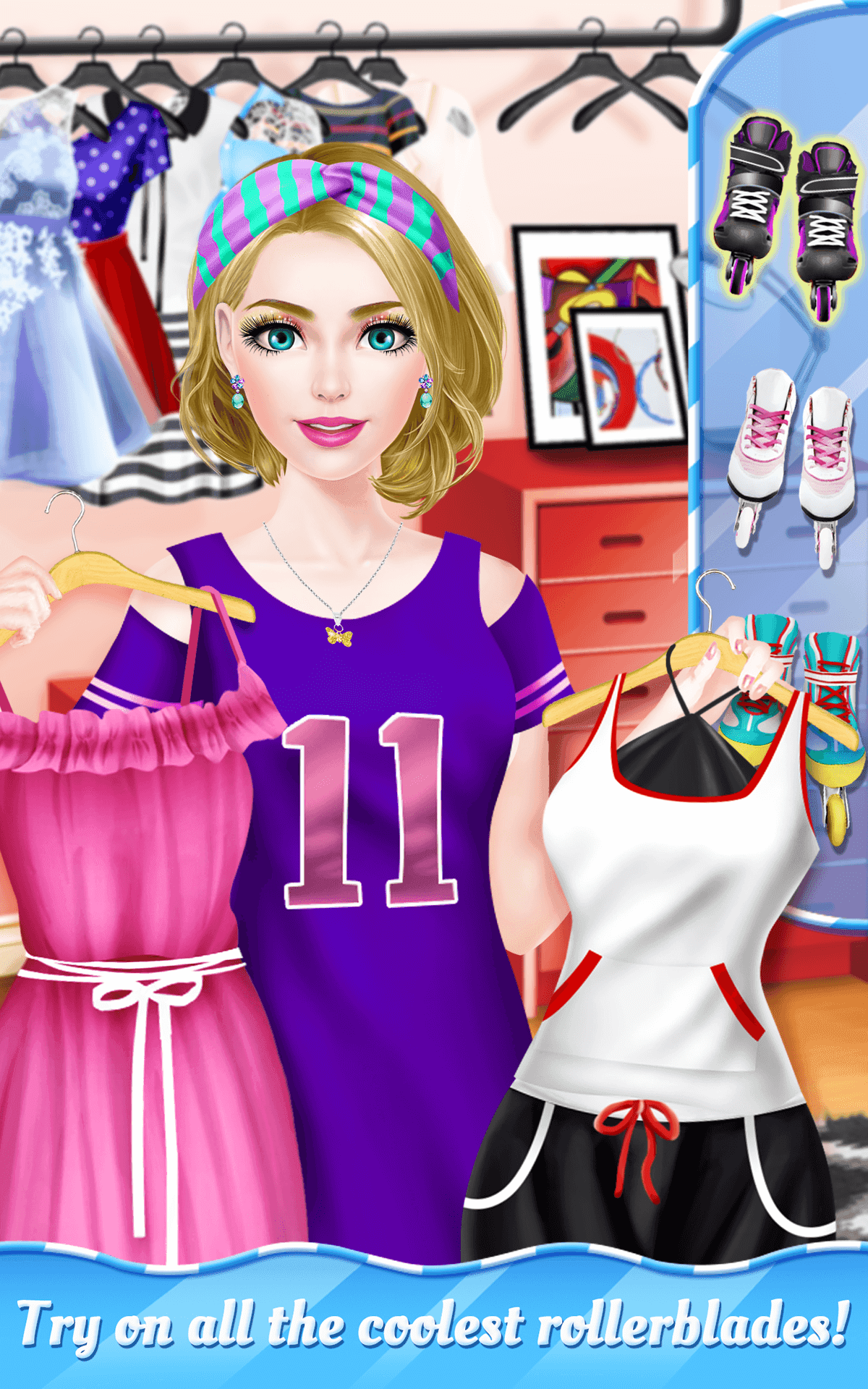 Summer Roller Girl - BFF Salon Game Screenshot