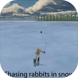 Chasing rabbits in snow