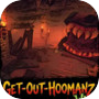 Icon of Get-Out-Hoomanz : Bash-door, skrak-floor, run-run fast! Wagh!