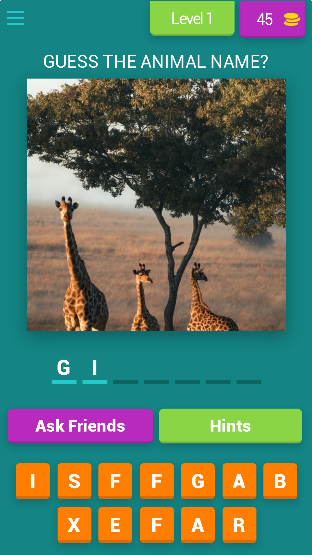 Cuplikan Layar Game Guess The Animal Name