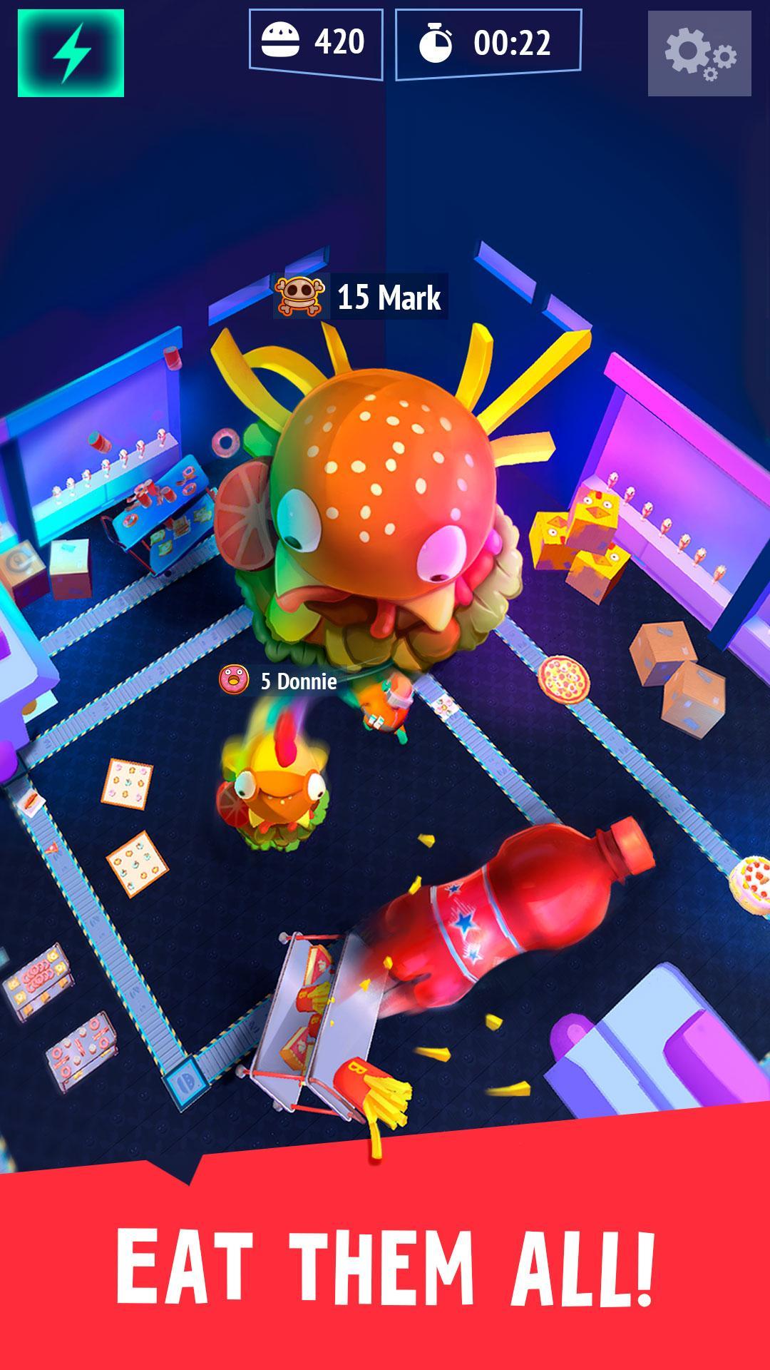 Screenshot 1 of Burger.io: IO गेम में बर्गर निगलें और खाएं 1.3.9