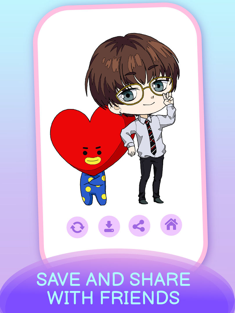 KPOP Chibi Coloring by Number ภาพหน้าจอเกม