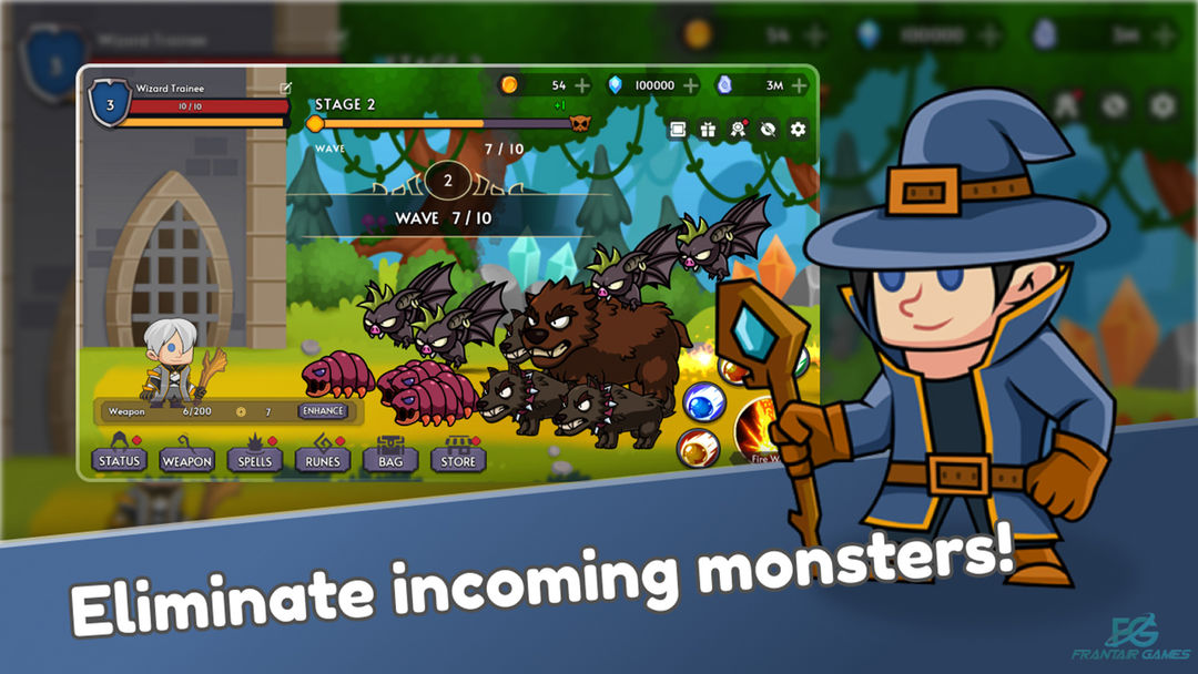 Wizardian RPG Idle Wizard Game ภาพหน้าจอเกม