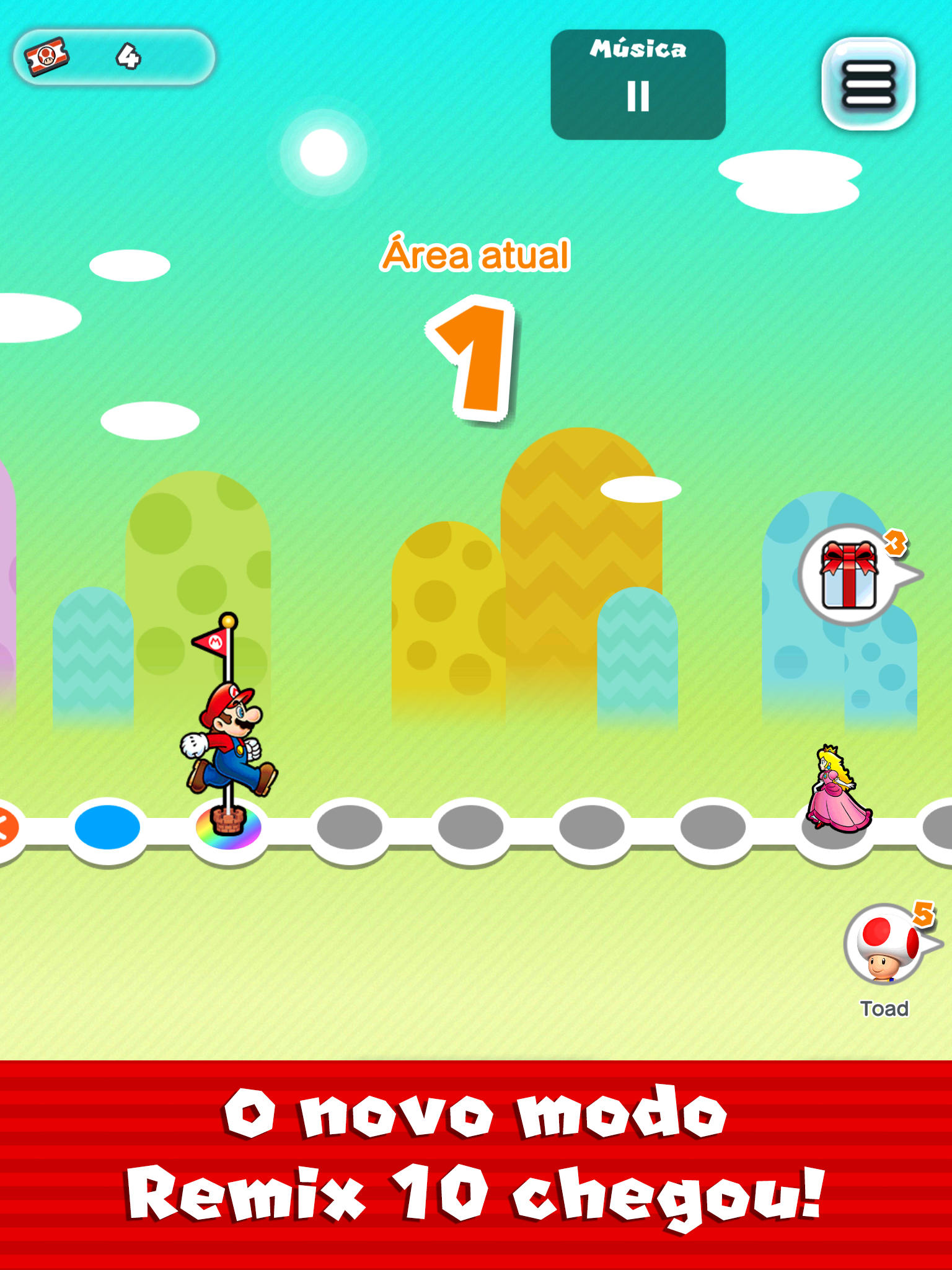 Captura de Tela do Jogo Super Mario Run
