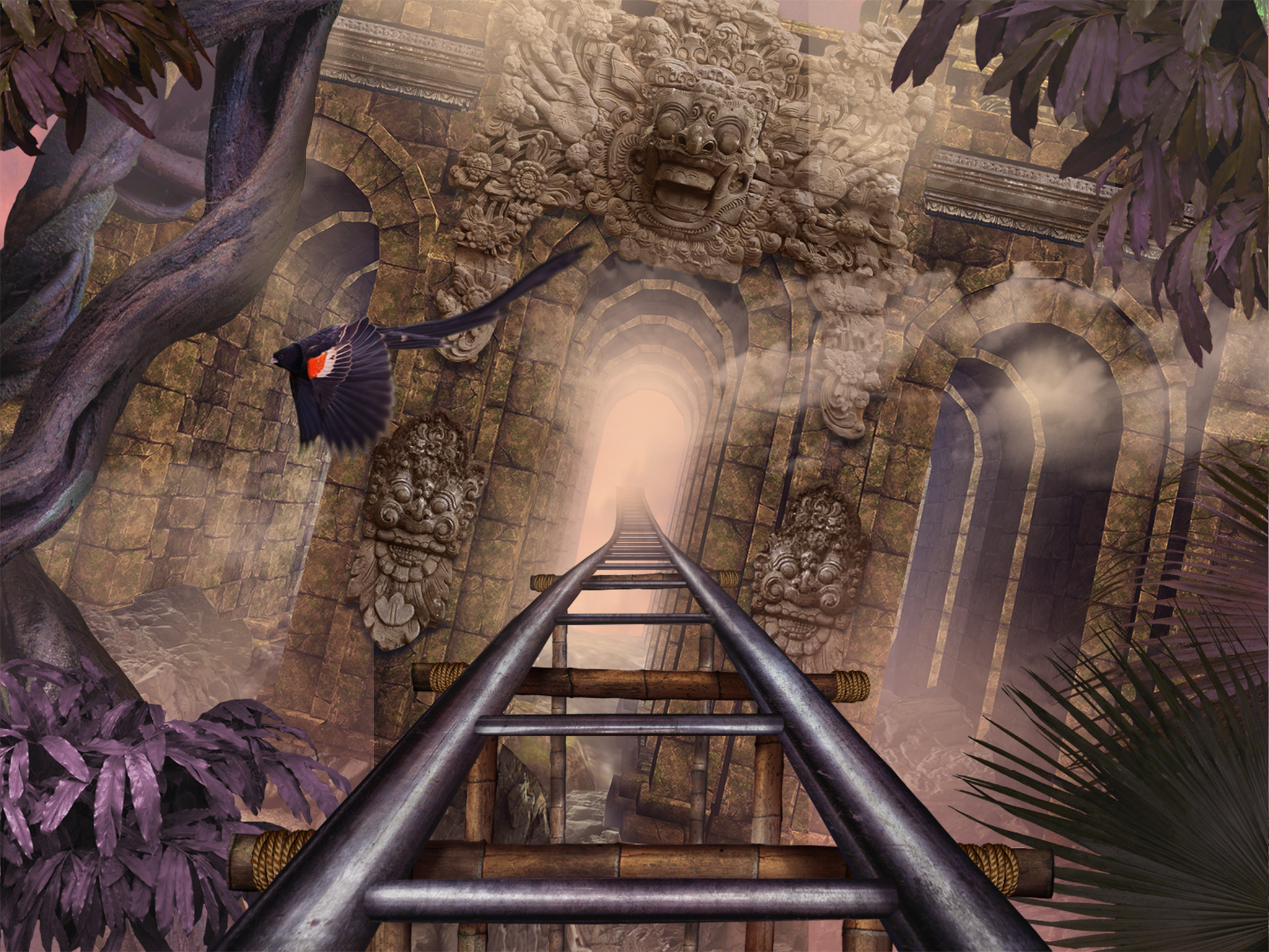 VR Temple Roller Coaster Game Screenshot