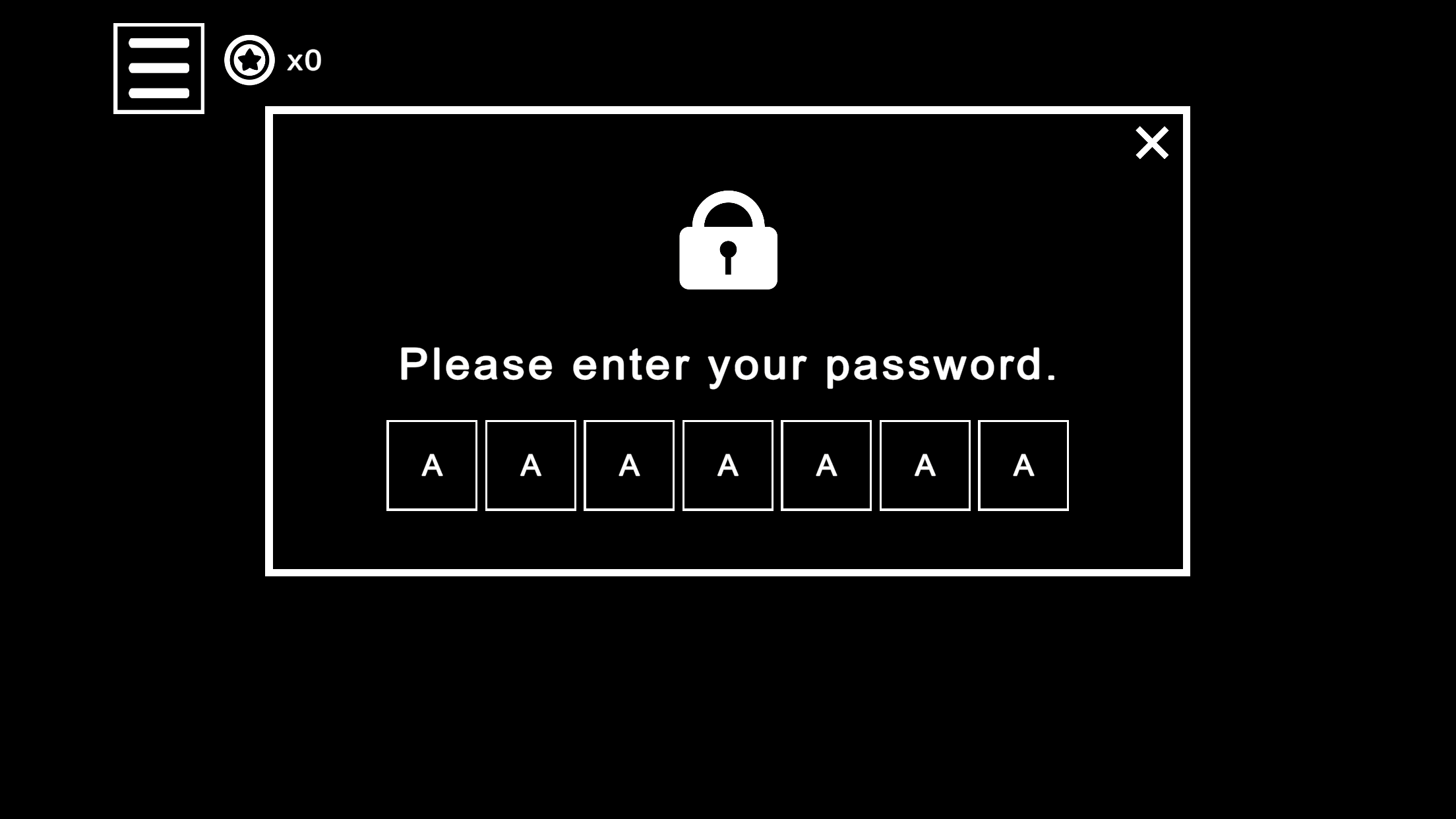 Screenshot of Escape Game : Button and Text