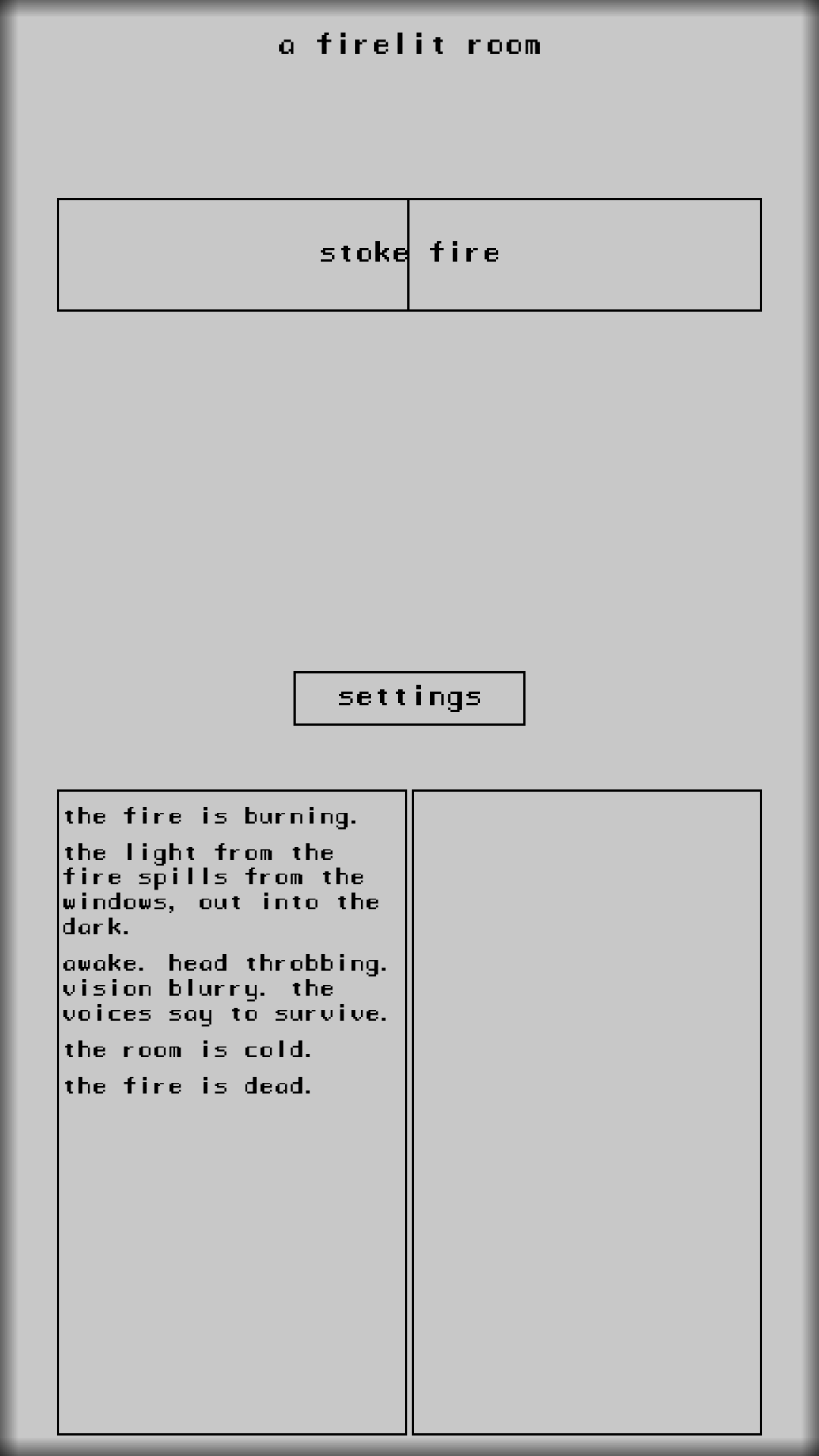 A Dark Room ® Game Screenshot