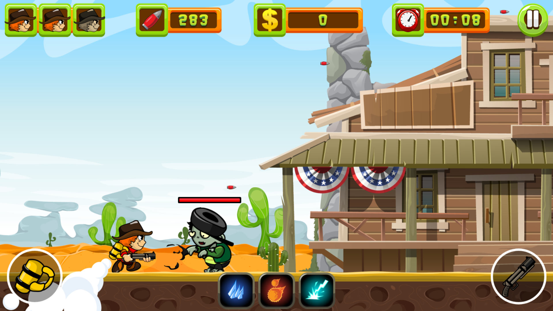 Cuplikan Layar Game Angry Cowboys