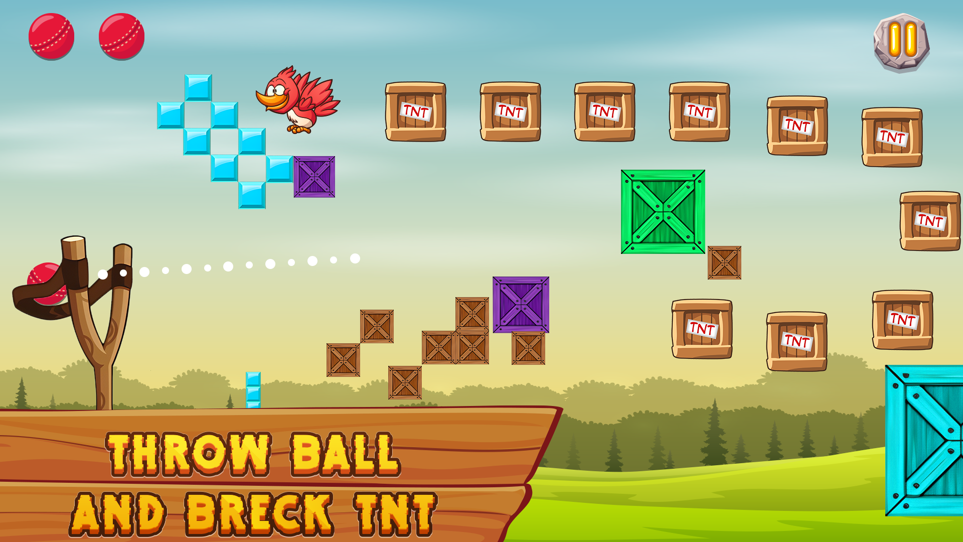 Скриншот игры Ball Slingshot Bird Game