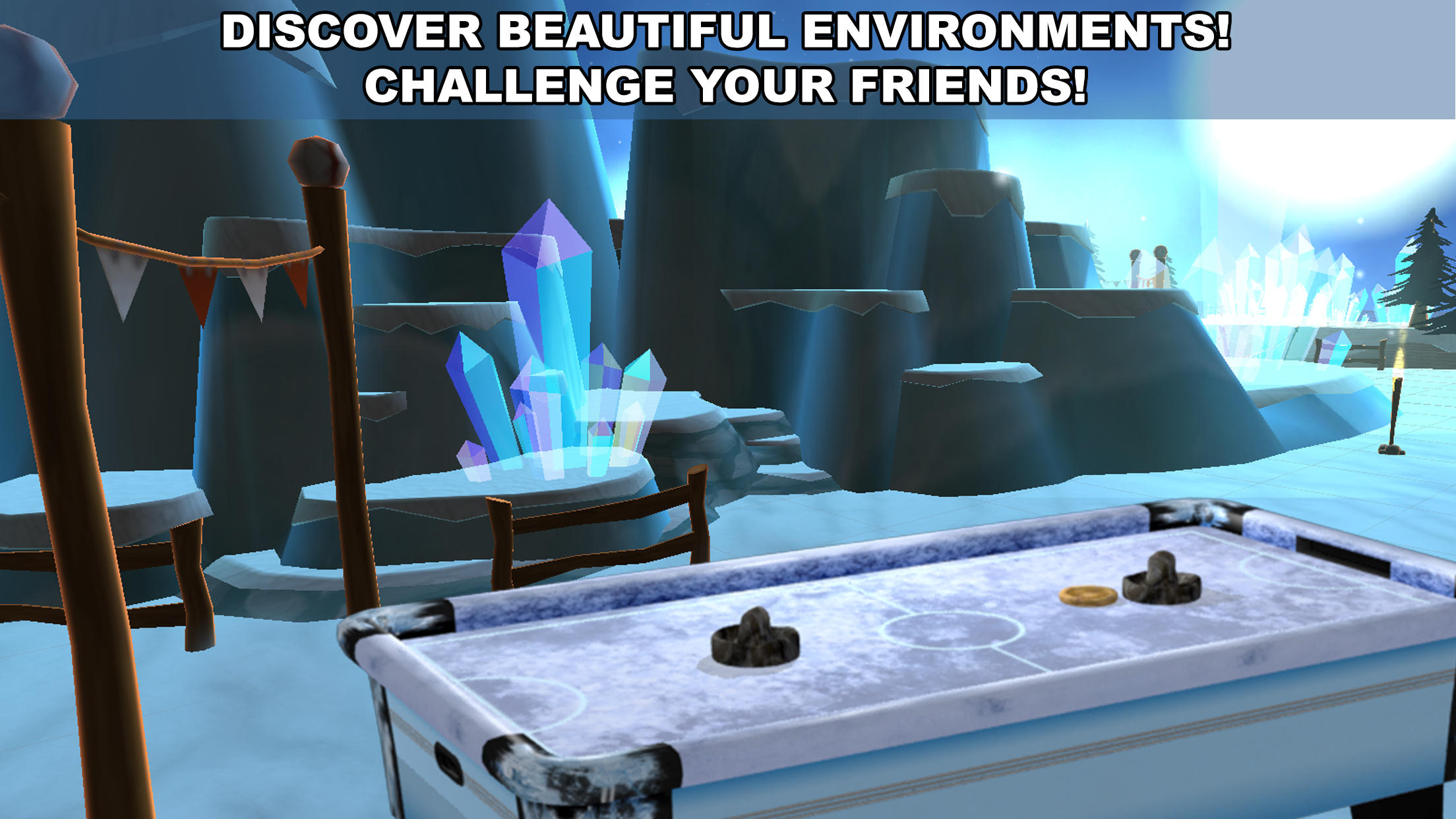 에어 하키 - 아이스 앤 글로우 게임 스크린샷