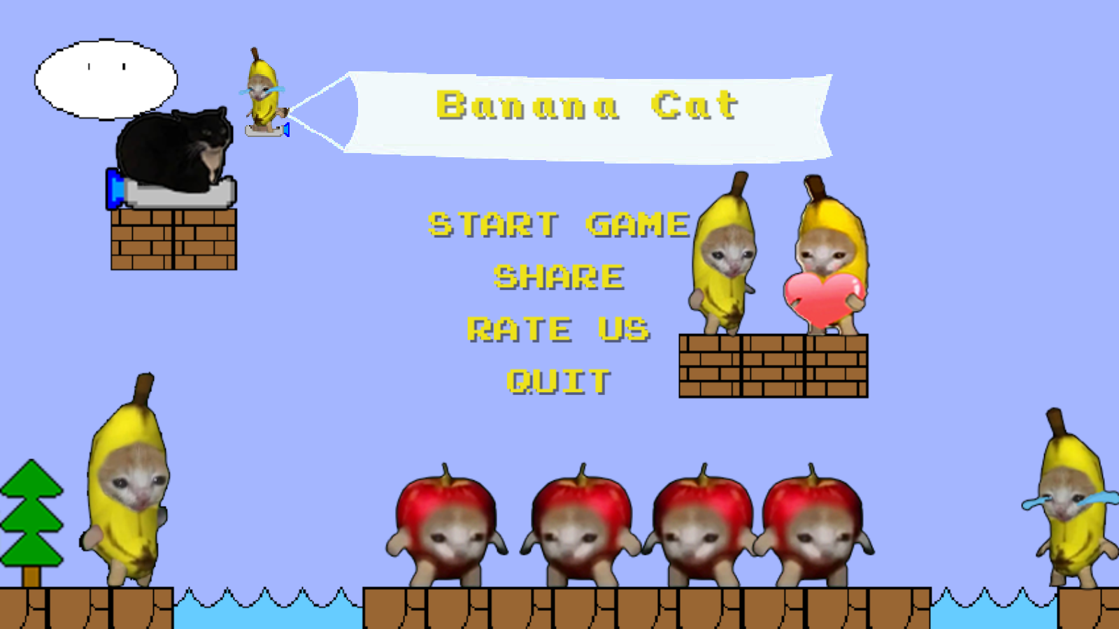 Cuplikan Layar Game Banana Cat Meme