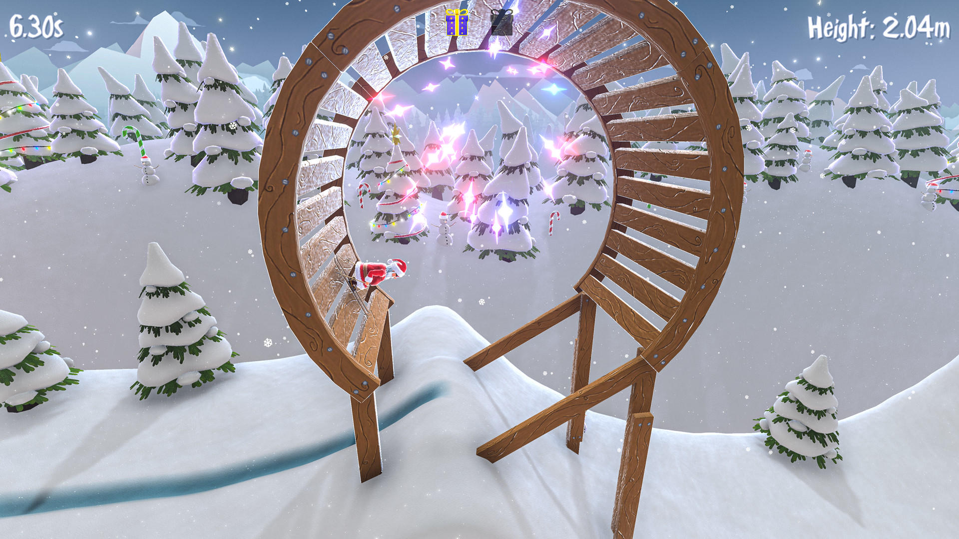 Santa's Slippery Slope (Ski Stunts) Game Screenshot