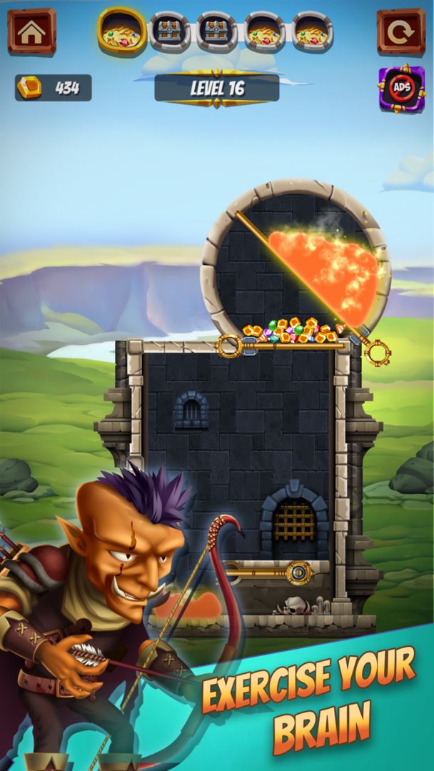 Screenshot of Save the Princess - Pin Pull & Rescue Game